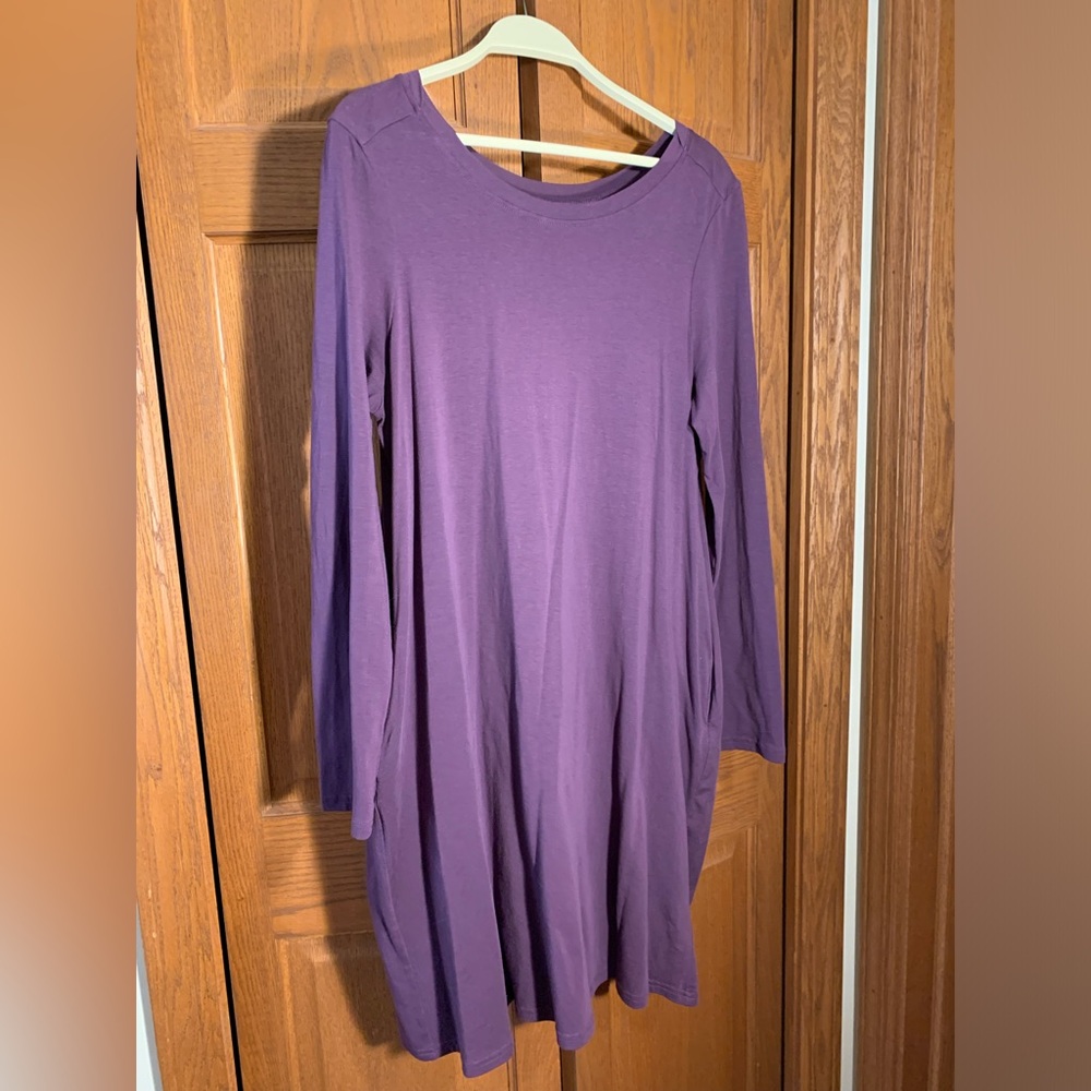 Pact long-sleeved knit dress with pockets—Large, excellent condition.